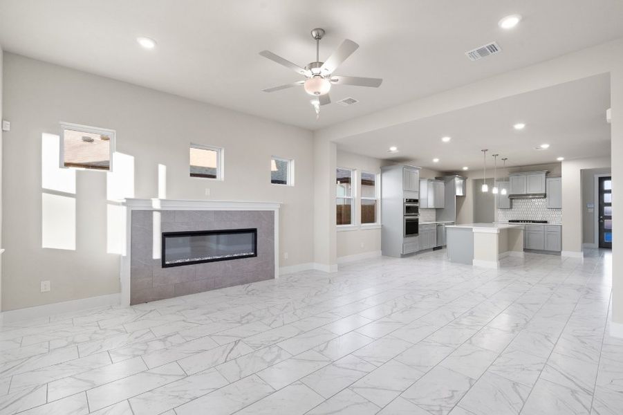 Representative furnished interior of a home built from the Trenton 2885 MR 3CG by Saratoga Homes in Enclave at Cele, Pflugerville (Image 4).