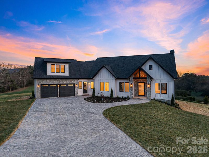 Front exterior of a new home in , Fletcher, NC, highlighting curb appeal (Image 25).
