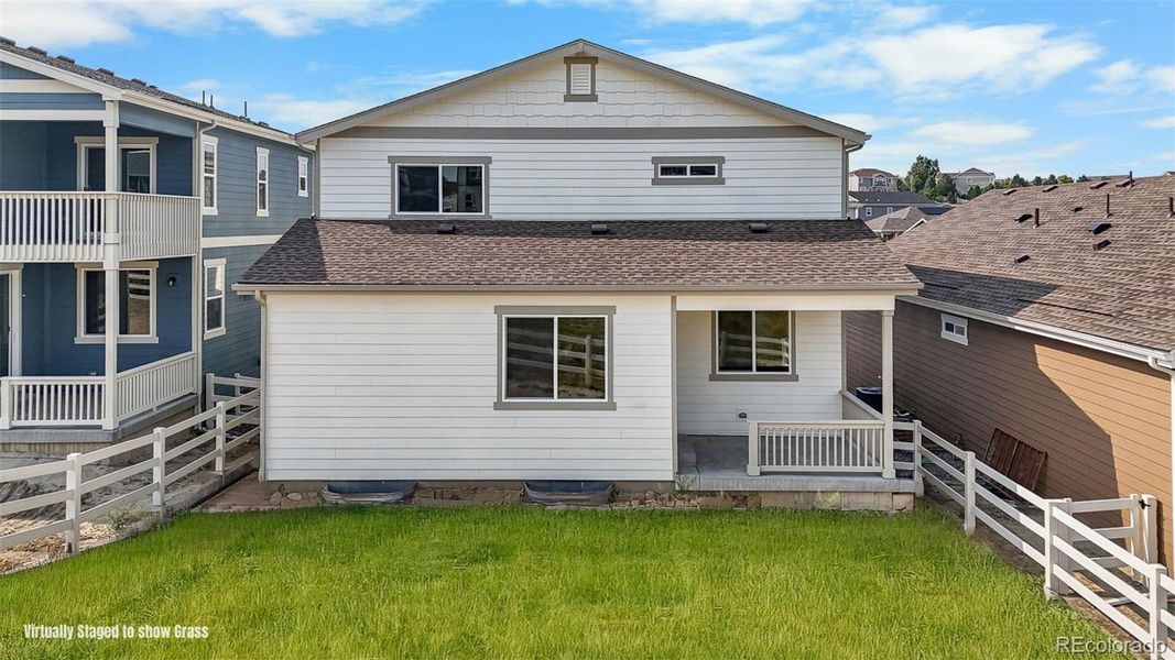 Front exterior of a new home in , Castle Rock, CO, highlighting curb appeal (Image 26). Front exterior of a new home in , Castle Rock, CO, highlighting curb appeal (Image 26).