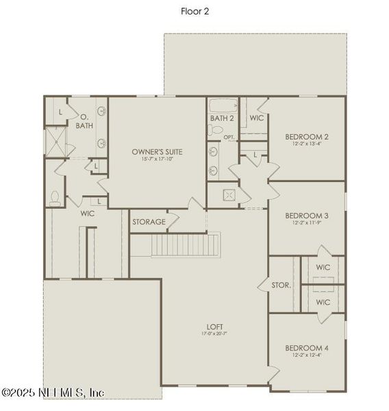 2D floor plan layout of this home in Double Branch, Middleburg, FL (Image 3).