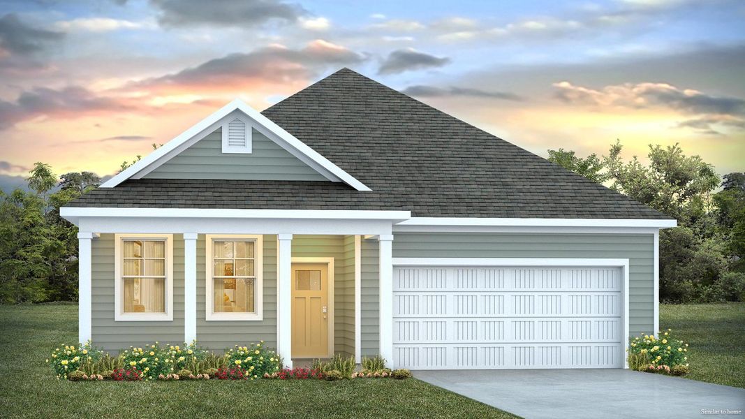 Front exterior of a new home in Merchant Point, Jacksonville, NC, highlighting curb appeal (Image 1). Front exterior of a new home in Merchant Point, Jacksonville, NC, highlighting curb appeal (Image 1).