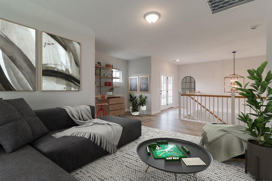 Representative furnished interior of a home built from the Nantahala II - Vanguard Collection by Mungo Homes in Sweetbrier, Durham (Image 10).