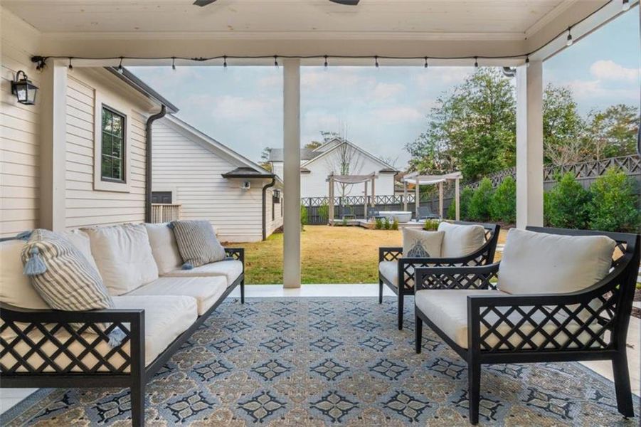 Exterior details and patio area of a home in Barrington Place, Roswell (Image 4). Exterior details and patio area of a home in Barrington Place, Roswell (Image 4).