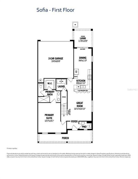2D floor plan layout of this home in Rainwood, Groveland, FL (Image 4).