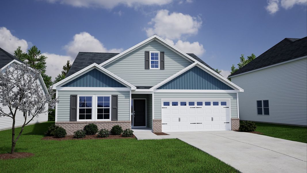 Representative exterior photo of a completed home built from the Gwinnett - Genesis Value Collection by Mungo Homes in Killians Crossing, Blythewood, SC (Image 23).