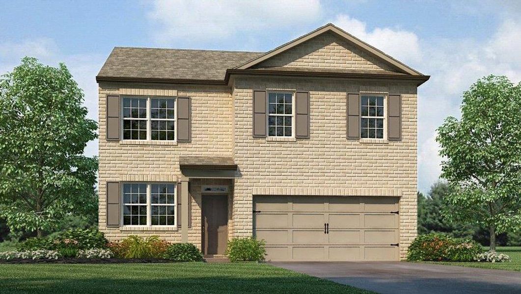 Representative exterior photo of a completed home built from the BELHAVEN by D.R. Horton in Pointe Park, Union City, GA (Image 2).