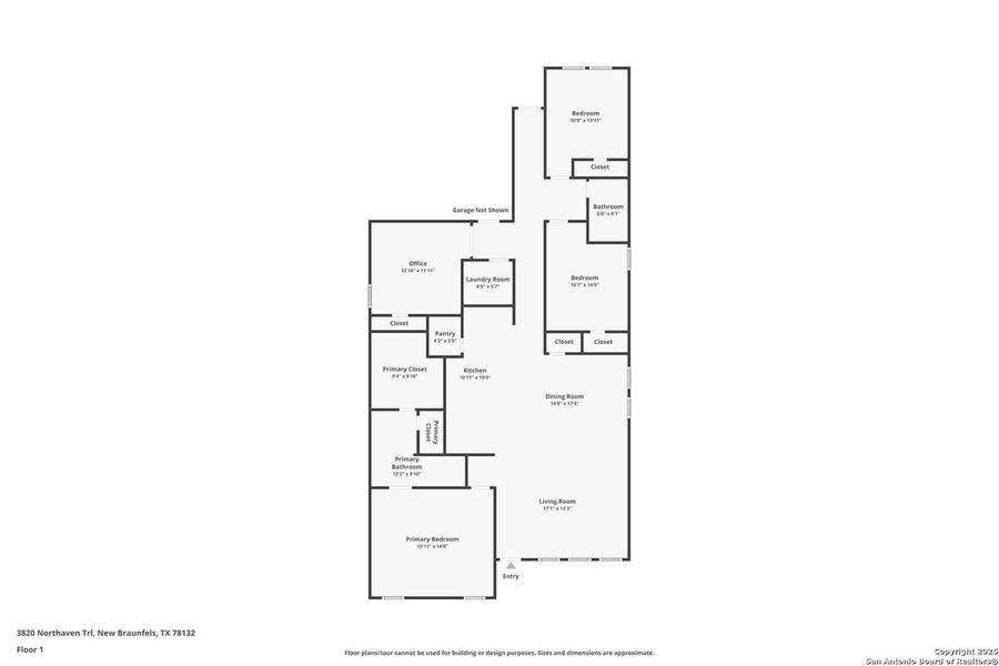 2D floor plan layout of this home in , New Braunfels, TX (Image 3).