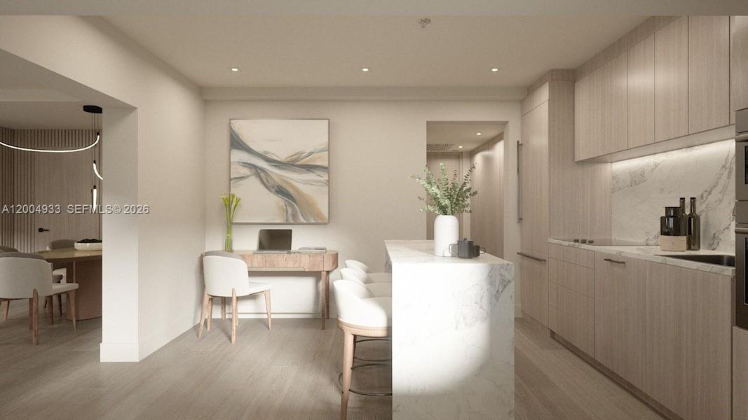 Furnished interior view inside a new home in , Miami Beach (Image 10).