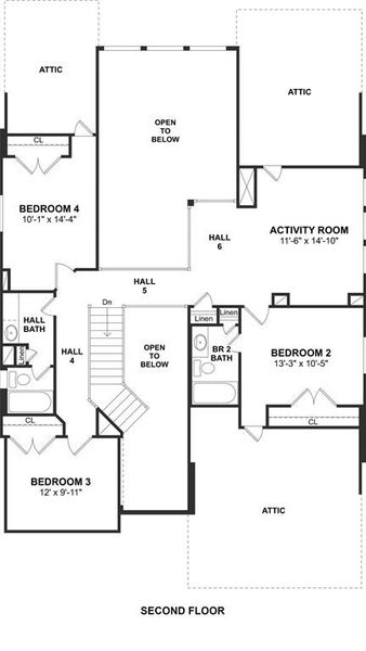 The Walton II floor plan by K. Hovnanian® Homes. 2nd Floor shown. *Prices, plans, dimensions, features, specifications, materials, and availability of homes or communities are subject to change without notice or obligation.