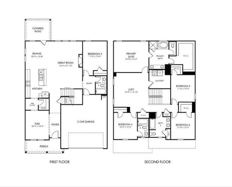 2D floor plan layout of this home in Harmony Manor, Fairburn, GA (Image 2).