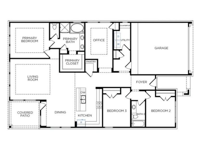 2D floor plan layout of this home in Lago Mar 50' & 55', Texas City, TX (Image 2). 2D floor plan layout of this home in Lago Mar 50' & 55', Texas City, TX (Image 2).