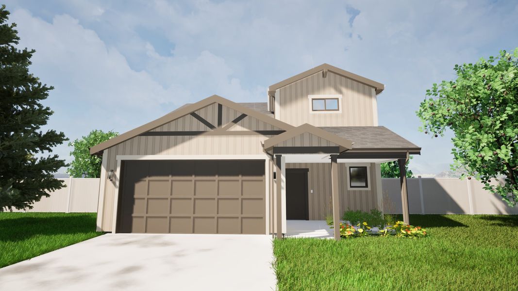 Front exterior of a new home in Granary, Johnstown, CO, highlighting curb appeal (Image 20).