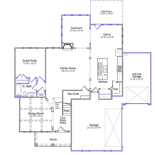 2D floor plan layout of this home in Suter Estates, Easley, SC (Image 2).