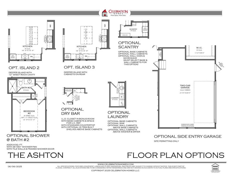 2D floor plan layout for the Ashton by Celebration Homes in Ashlyn, Fairview, TN (Image 5).
