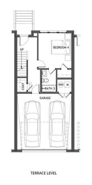 2D floor plan layout for the Adeline by Brock Built in The Gathering Alpharetta, Alpharetta, GA (Image 3).