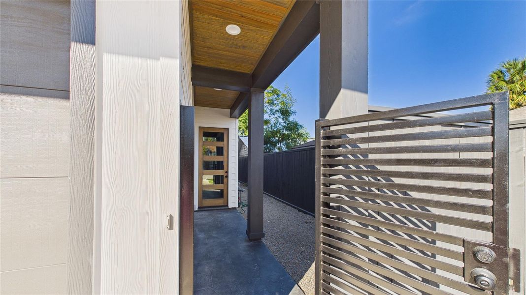 Exterior details and patio area of a home in , Houston (Image 23).