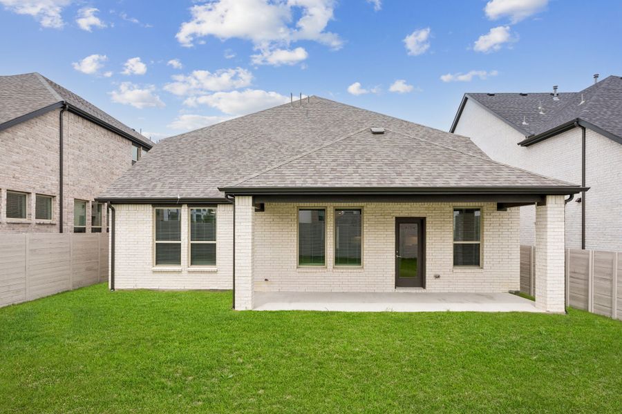 Exterior details and patio area of a home in Painted Tree Woodland West, McKinney (Image 23). Exterior details and patio area of a home in Painted Tree Woodland West, McKinney (Image 23).