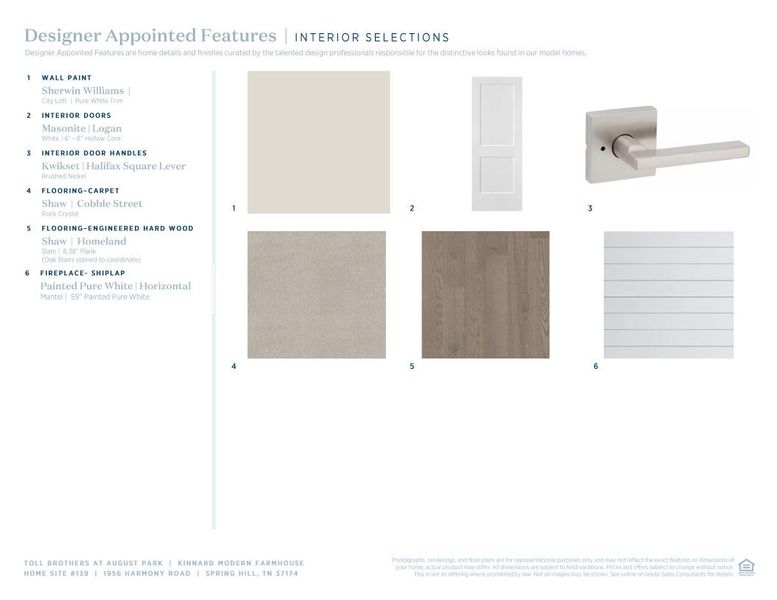 Sample of building materials used in homes in Toll Brothers at August Park, Spring Hill (Image 6).