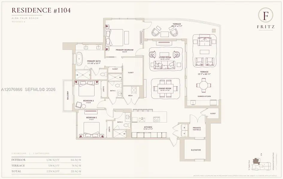 2D floor plan layout of this home in , Palm Beach, FL (Image 6).