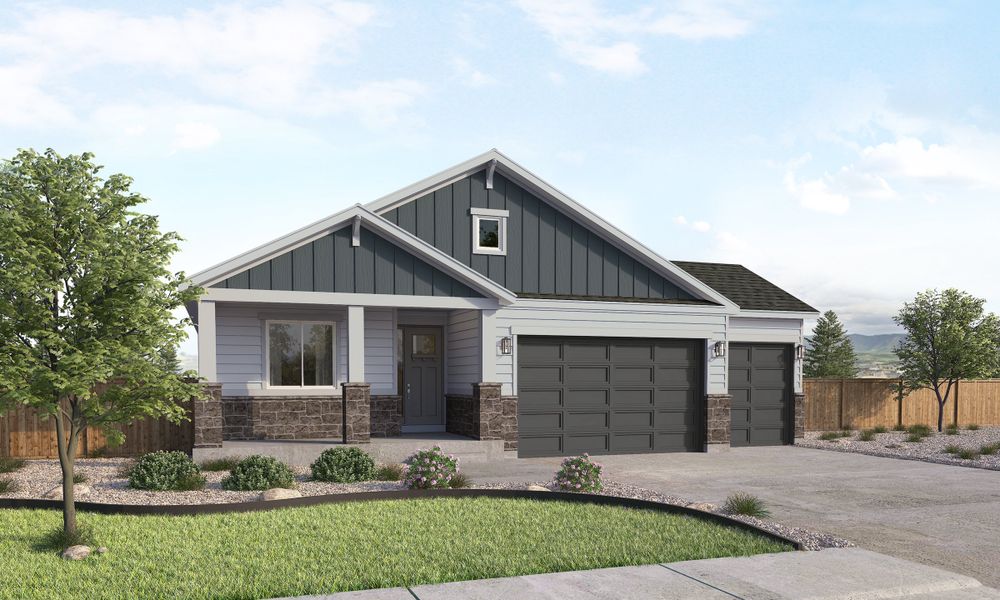 Representative exterior photo of a completed home built from the Reese by Lokal Homes in Jackson Creek, Monument, CO (Image 22).