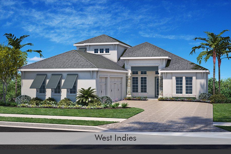 Representative exterior photo of a completed home built from the Tideland by Homes by Towne in Shellstone at Waterside, Sarasota, FL (Image 12).