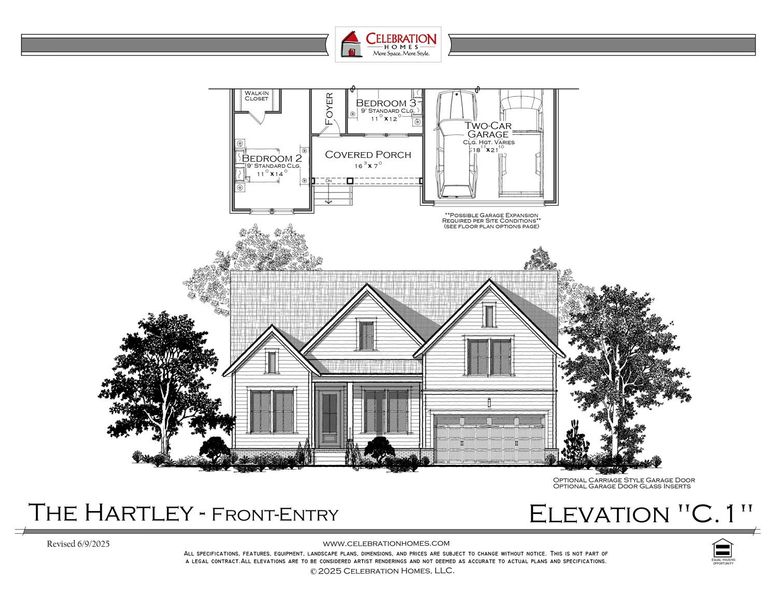 Representative rendering of the exterior for the Hartley by Celebration Homes (Image 1).