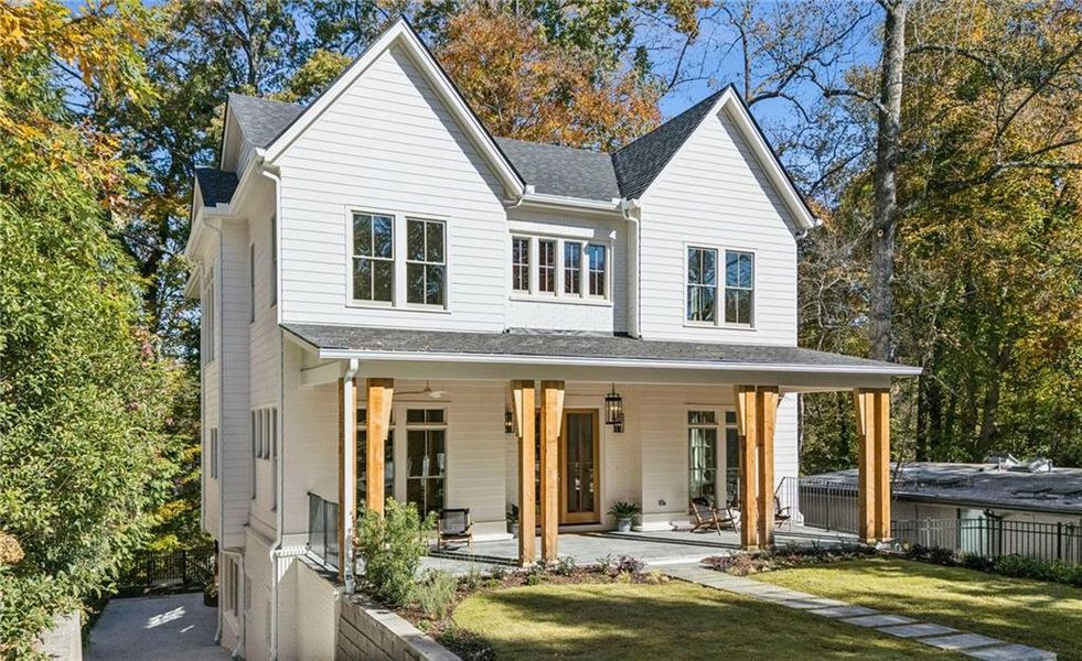 Front exterior of a new home in , Atlanta, GA, highlighting curb appeal (Image 30). Front exterior of a new home in , Atlanta, GA, highlighting curb appeal (Image 30).