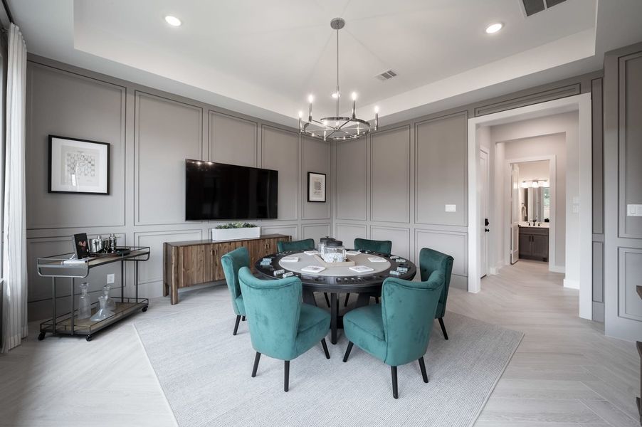 Representative furnished interior of a home built from the Carignan by Tri Pointe Homes in Woodson’s Reserve, Spring (Image 19).