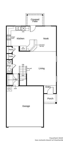 2D floor plan layout of this home in Medina Crossing, Von Ormy, TX (Image 2).
