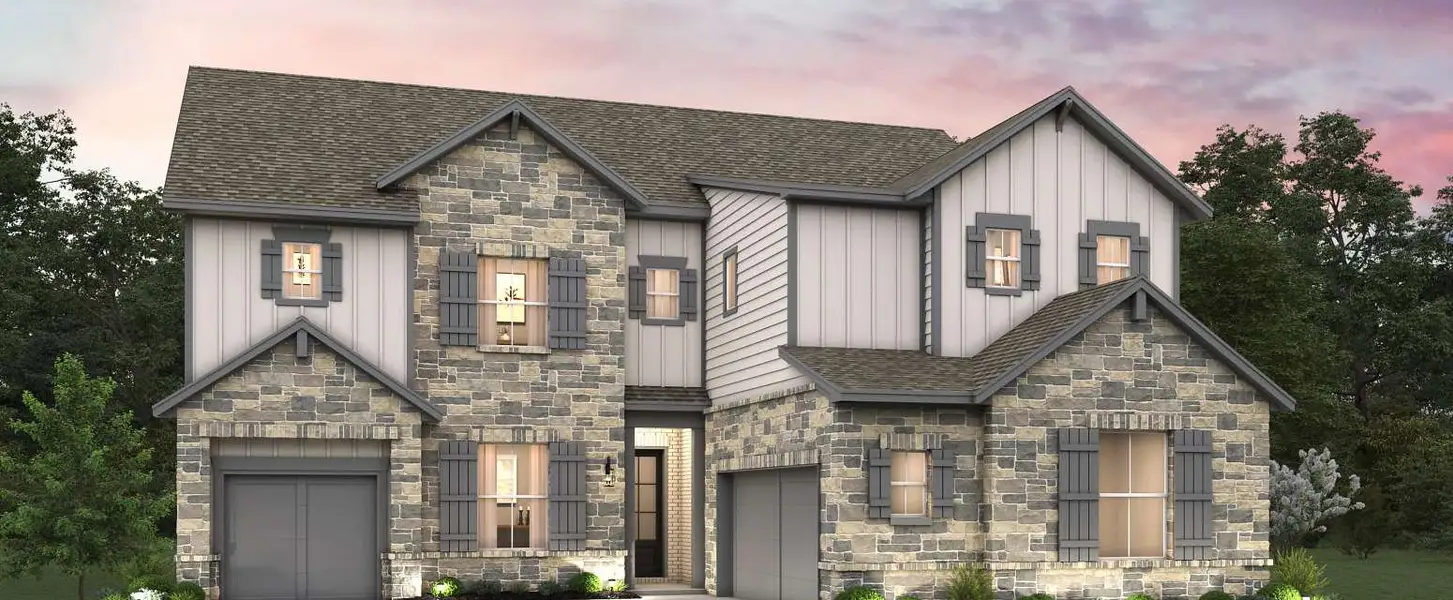 Representative exterior photo of a completed home built from the Westbrook by Ashton Woods in Aster Park, McKinney, TX (Image 4).