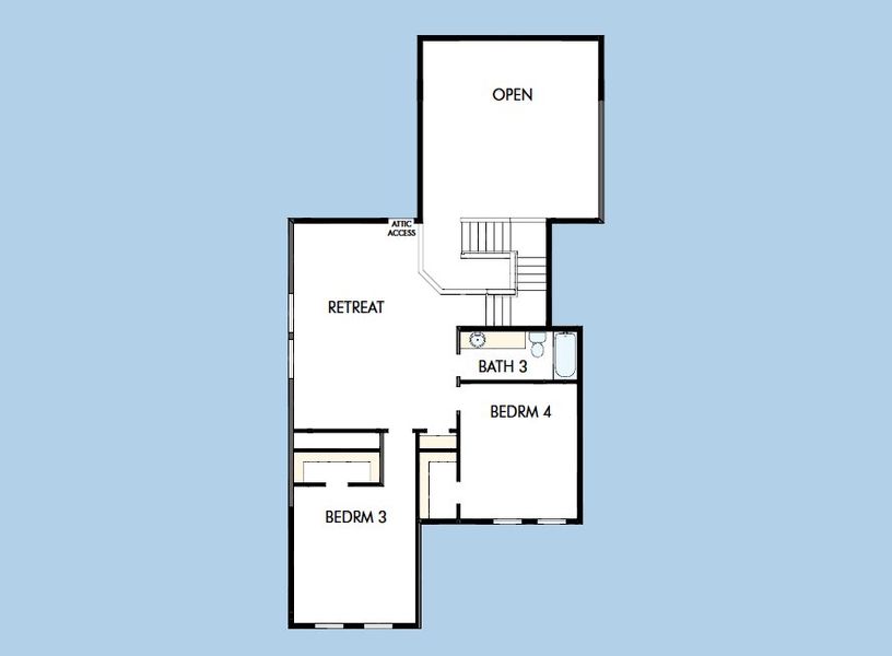 2D floor plan layout for the The Hart by David Weekley Homes in Sundance Cove Lakeside - Overlook View Collection, Crosby, TX (Image 5).