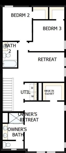 2D floor plan layout of this home in Painted Tree Woodland West – Cottages, McKinney, TX (Image 3).