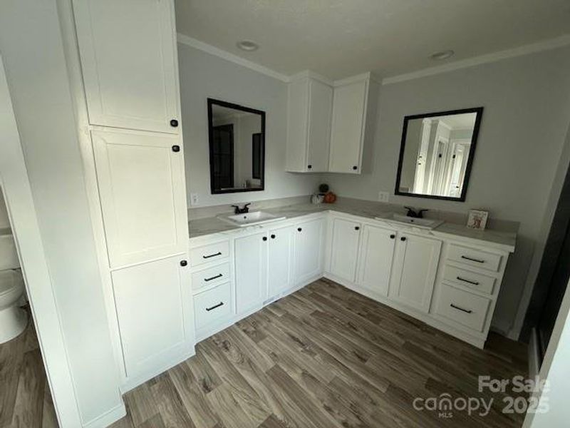 Large master bathroom with standing tub and shower Large master bathroom with standing tub and shower