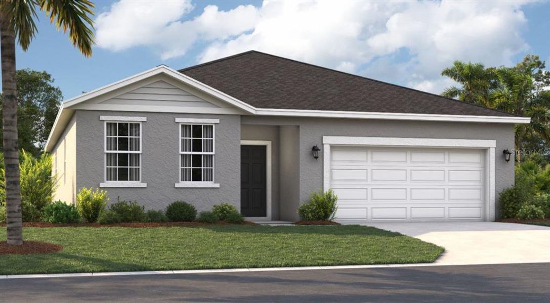 Front exterior of a new home in Brack Ranch, St. Cloud, FL, highlighting curb appeal (Image 2).