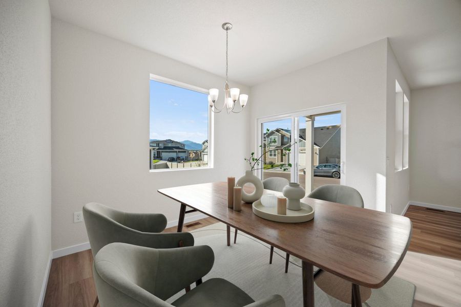 Furnished interior view inside a new home in The Trails at Aspen Ridge, Colorado Springs (Image 10).