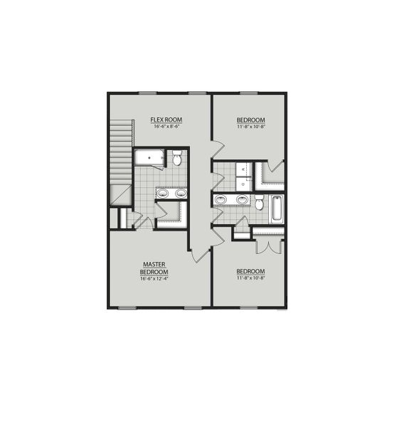 2D floor plan layout for the Bridgeton II G by DSLD Homes in Hickory Cove, Burns, TN (Image 3).