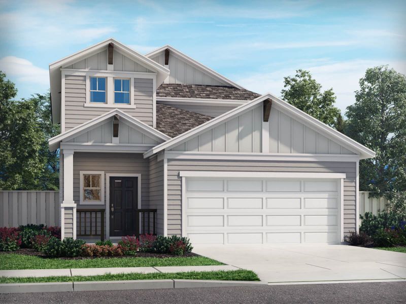 Front exterior of a new home in Lakehaven - Spring Series, Farmersville, TX, highlighting curb appeal (Image 1). Front exterior of a new home in Lakehaven - Spring Series, Farmersville, TX, highlighting curb appeal (Image 1).