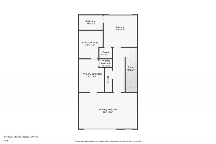 2D floor plan layout of this home in , Decatur, GA (Image 7).