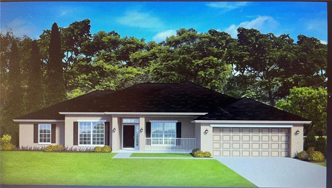 Front exterior of a new home in , Summerfield, FL, highlighting curb appeal (Image 1). Front exterior of a new home in , Summerfield, FL, highlighting curb appeal (Image 1).