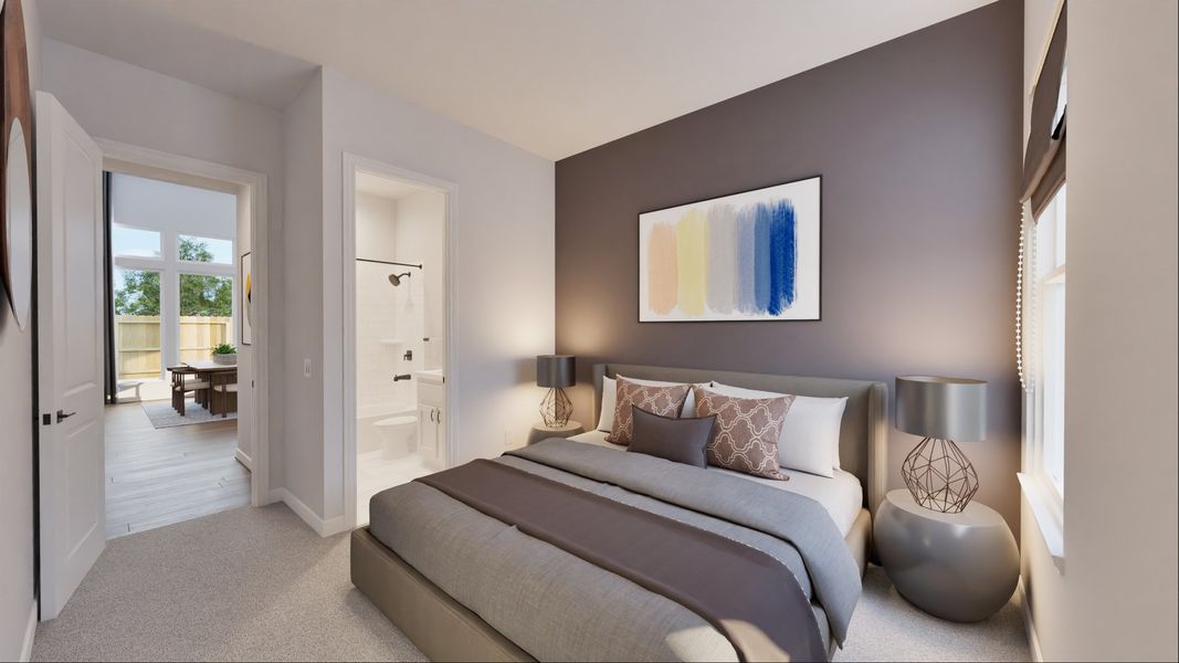 Representative furnished interior of a home built from the Hamilton by Risewell Homes in 6 Creeks, Kyle (Image 10).