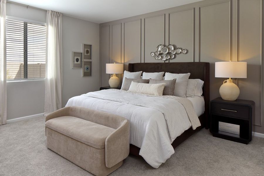 Primary suite - Sanctuary at Stonebridge Model Home. Finishes and options may vary by community Primary suite - Sanctuary at Stonebridge Model Home. Finishes and options may vary by community