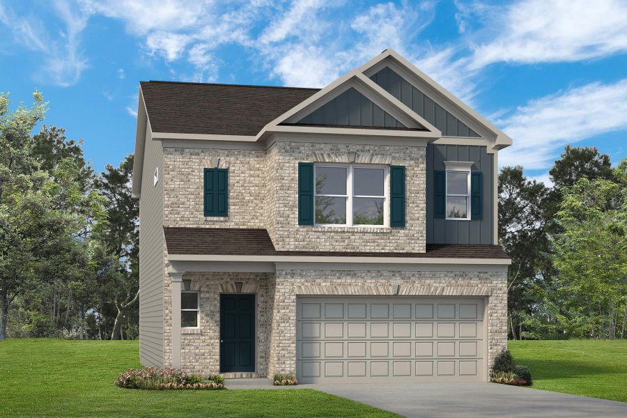 Front exterior of a new home in The Groves at Chapel Hill, Chapel Hill, TN, highlighting curb appeal (Image 1). Front exterior of a new home in The Groves at Chapel Hill, Chapel Hill, TN, highlighting curb appeal (Image 1).