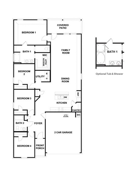 2D floor plan layout of this home in Mayfair, New Braunfels, TX (Image 3).