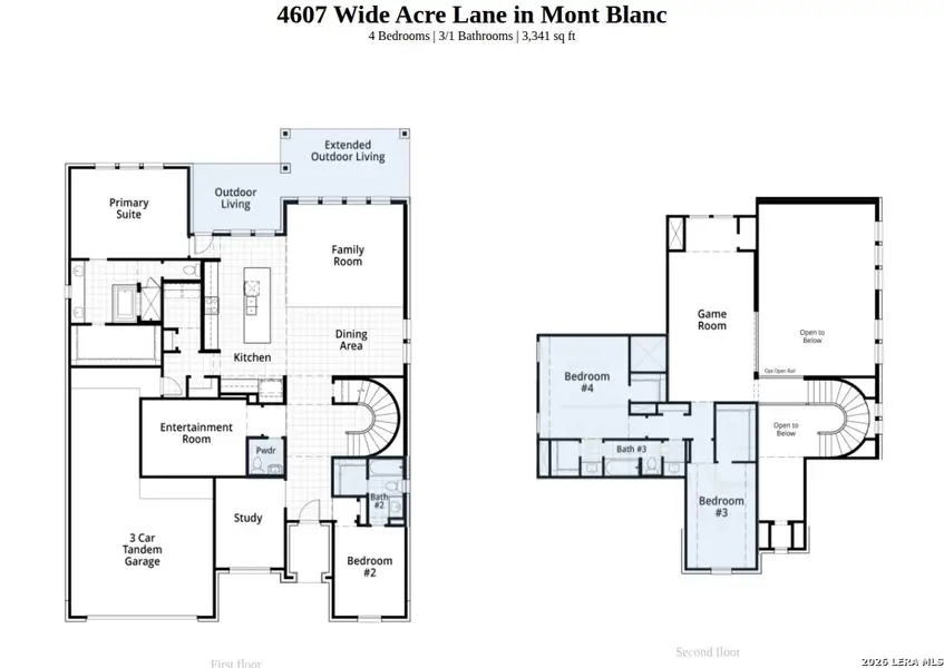 2D floor plan layout of this home in Mont Blanc, Schertz, TX (Image 4). 2D floor plan layout of this home in Mont Blanc, Schertz, TX (Image 4).