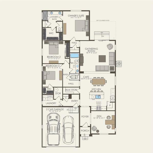 2D floor plan layout for the Manzanita by Pulte Homes in Harvest Crossing, Aurora, CO (Image 3). 2D floor plan layout for the Manzanita by Pulte Homes in Harvest Crossing, Aurora, CO (Image 3).