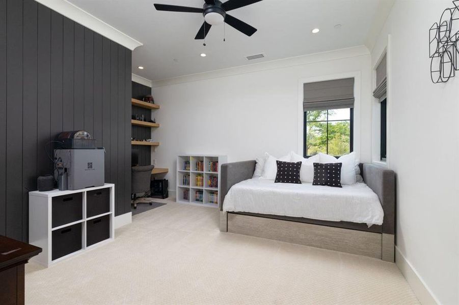 2nd upstairs bedroom has a nice built in desk.