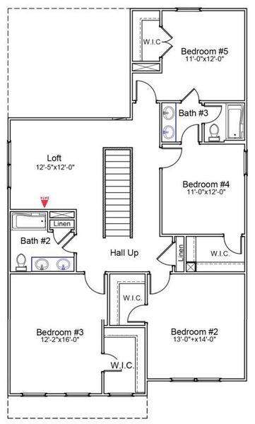 2D floor plan layout of this home in Six Oaks, Summerville, SC (Image 4).