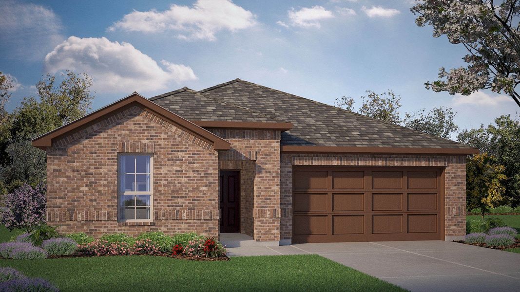 Front exterior of a new home in Homestead at Parks Bell Ranch, Odessa, TX, highlighting curb appeal (Image 1). Front exterior of a new home in Homestead at Parks Bell Ranch, Odessa, TX, highlighting curb appeal (Image 1).