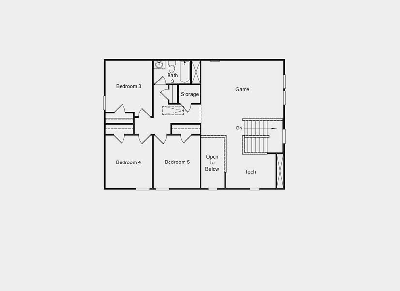 2D floor plan layout for the Sparrow by Taylor Morrison in Turner's Crossing 50s, Austin, TX (Image 4).