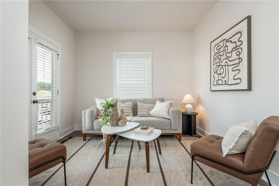 Furnished interior view inside a new home in , Flowery Branch (Image 42). Furnished interior view inside a new home in , Flowery Branch (Image 42).